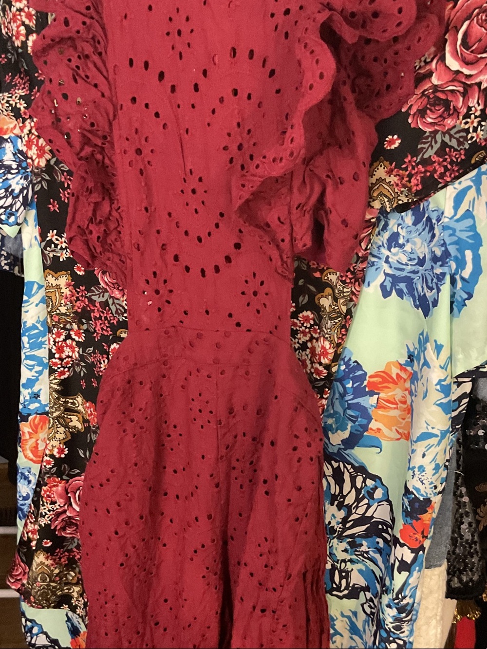 Blue Blush Burgundy Eyelet Mi
